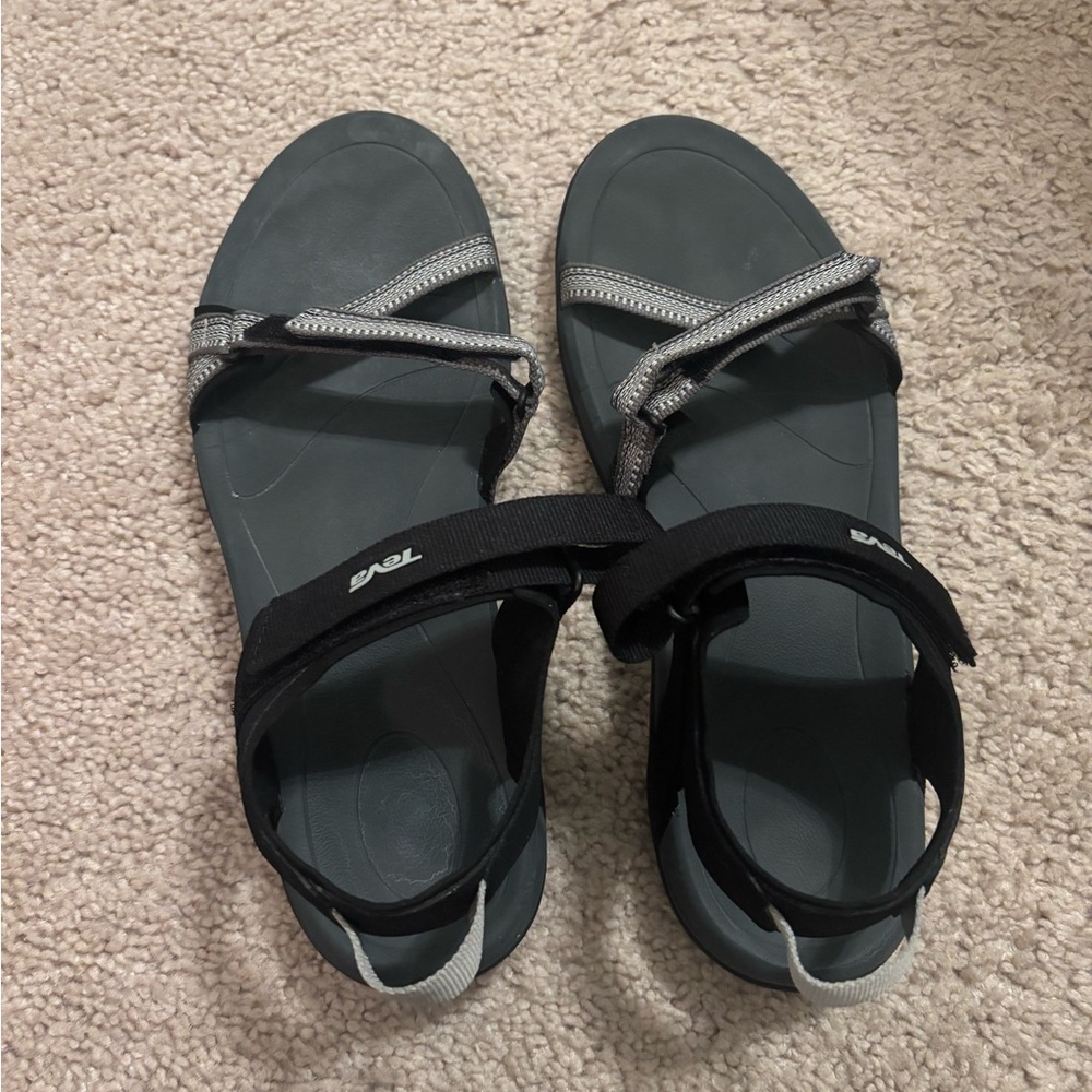 Teva Black and Silver waterproof athletic/hiking Strappy Sandals